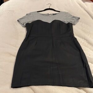 Who What Wear Two-Tone Gray and Black Mini Dress